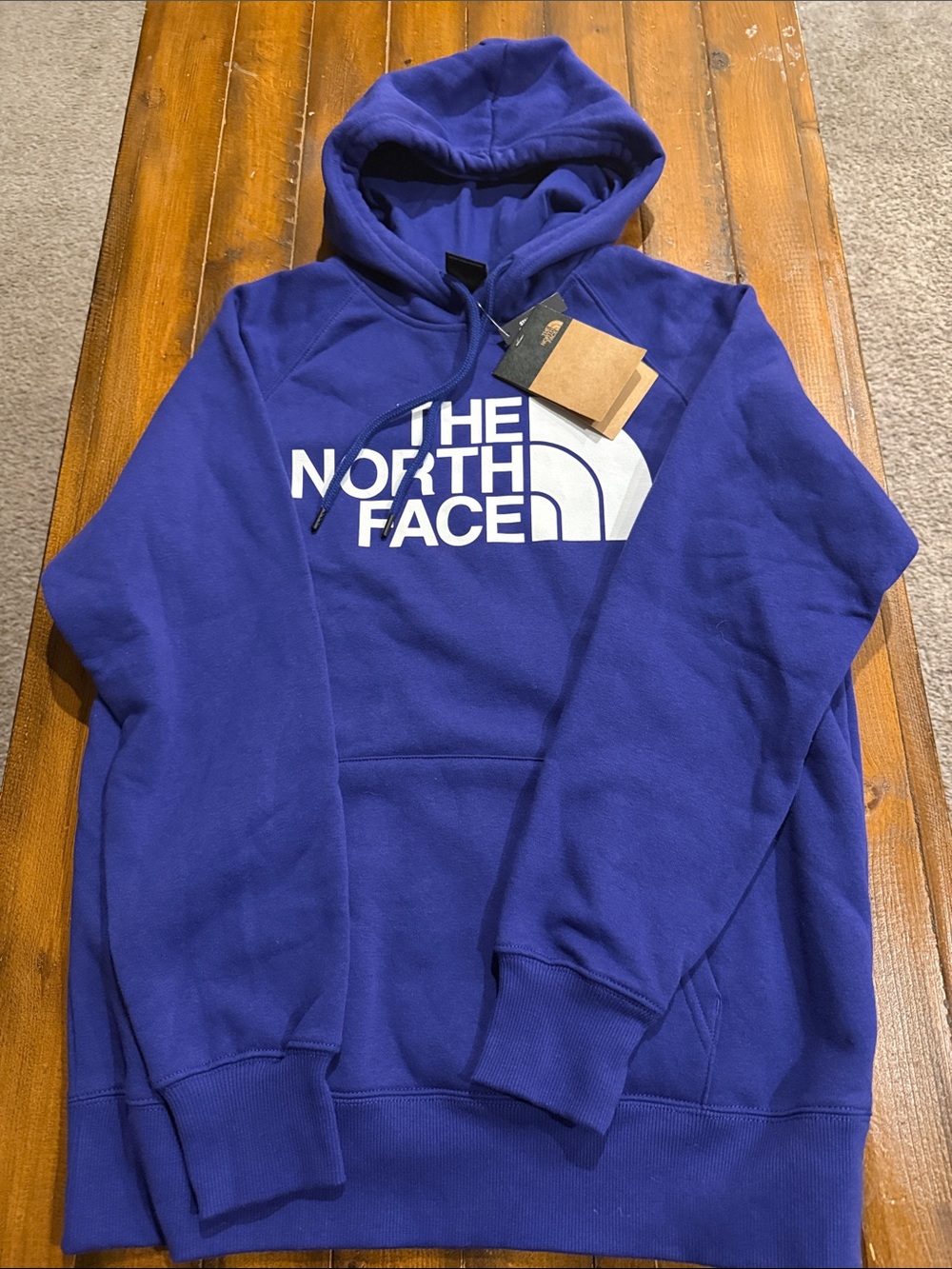 The North Face Royal Blue Pullover Hoodie with White Logo